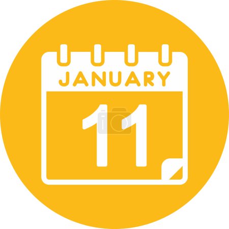 Illustration for Vector illustration. calendar with the date of January 11 - Royalty Free Image