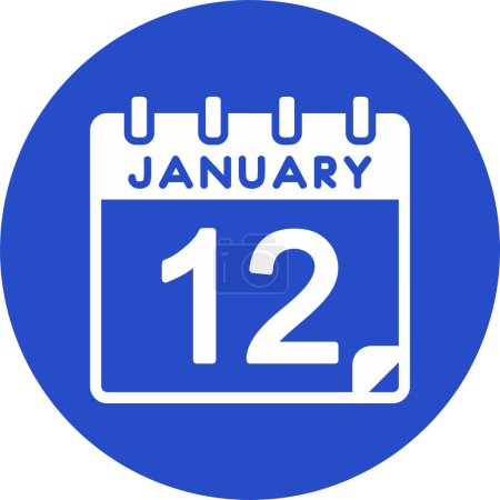 Illustration for Vector illustration. calendar with the date of January 12 - Royalty Free Image