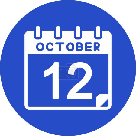 Ilustración de Calendario con la fecha del 12 de octubre - Imagen libre de derechos