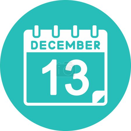 Illustration for Calendar with the date of  December 13 - Royalty Free Image
