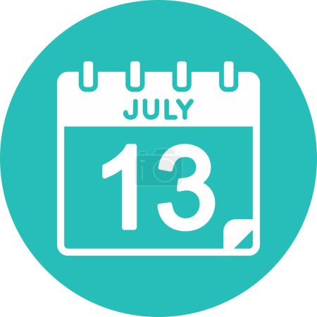 Illustration for Calendar with the date of July 13 - Royalty Free Image