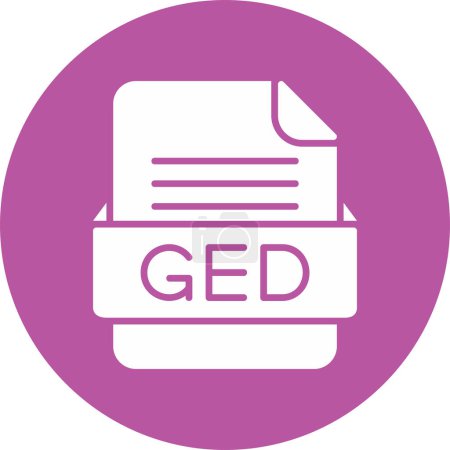Illustration for GED file web icon, vector illustration - Royalty Free Image