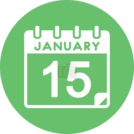 Ilustración de Ilustración vectorial. calendario con la fecha del 15 de enero - Imagen libre de derechos