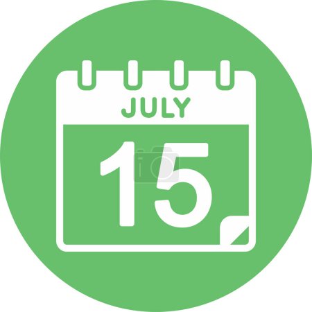 Illustration for Calendar with the date of July 15 - Royalty Free Image