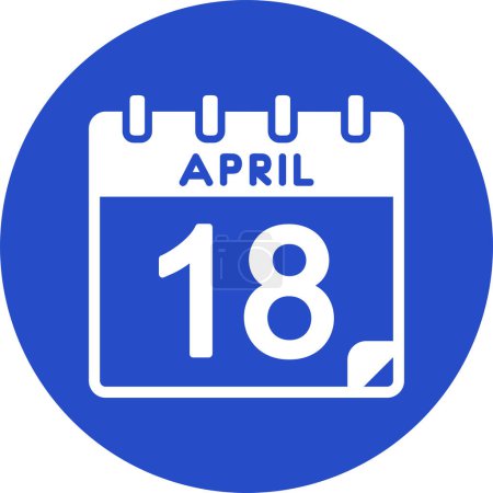 Téléchargez les illustrations : 18 avril date sur un calendrier d'un seul jour - en licence libre de droit