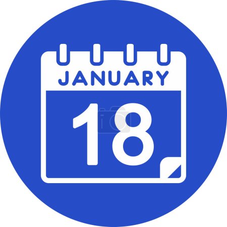 Illustration for 18 January calendar sign icon, vector illustration - Royalty Free Image