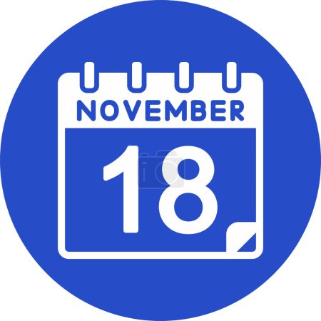 Ilustración de 18 Noviembre - icono del calendario del día - Imagen libre de derechos