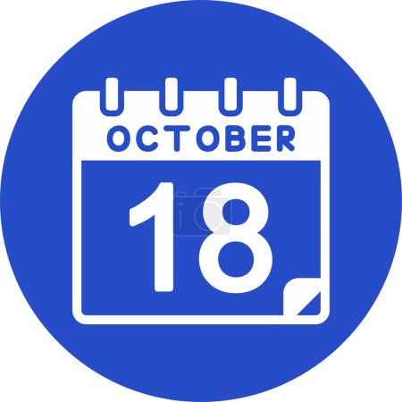 Ilustración de Calendario con la fecha del 18 de octubre - Imagen libre de derechos