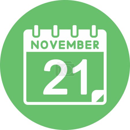 Ilustración de 21 de noviembre icono en un solo día calendario - Imagen libre de derechos