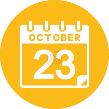 Illustration for 23 October Vector Icon Design - Royalty Free Image