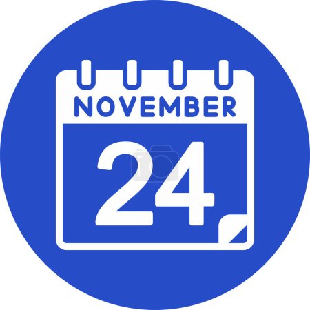 Illustration for 24 November Vector Icon Design - Royalty Free Image