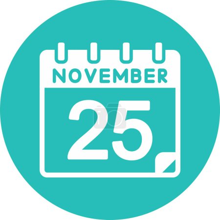 Illustration for 25 November Vector Icon Design - Royalty Free Image
