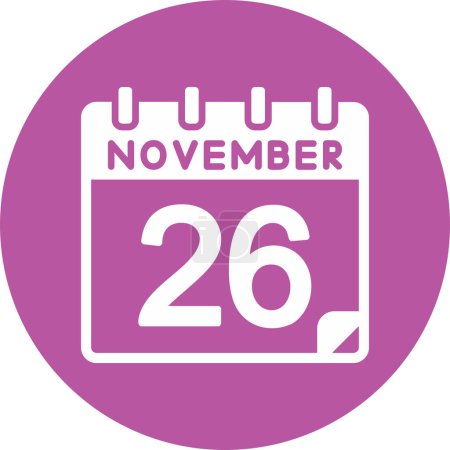 Illustration for 26 November Vector Icon Design - Royalty Free Image