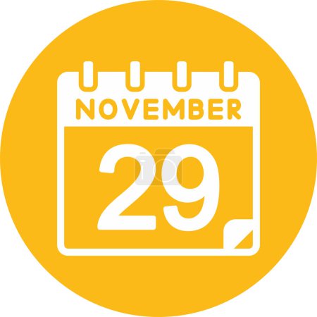 Illustration for 29 November Vector Icon Design - Royalty Free Image