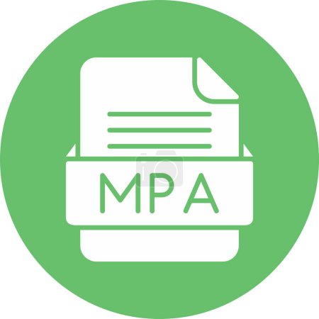 Téléchargez les illustrations : Format de fichier MPA Icône vectorielle - en licence libre de droit