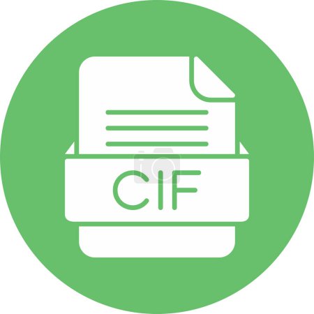 Téléchargez les illustrations : Icône vectorielle de format de fichier CIF - en licence libre de droit
