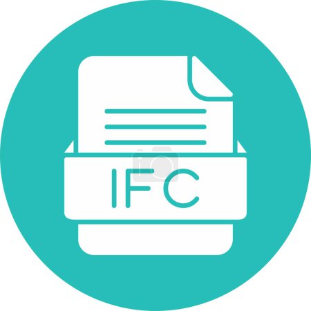 Téléchargez les illustrations : Icône vectorielle de format de fichier IFC - en licence libre de droit