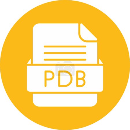 Illustration for PDB File Format Vector Icon - Royalty Free Image