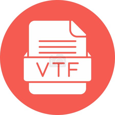 Illustration for VTF File Format Vector Icon - Royalty Free Image