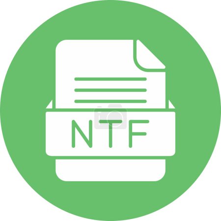 Illustration for File format NTF icon, vector illustration - Royalty Free Image