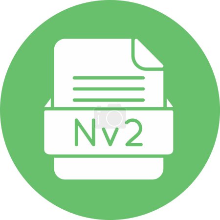 Ilustración de Formato de archivo Nv2 icon, vector illustration - Imagen libre de derechos