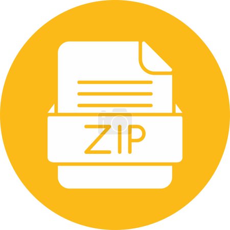 Téléchargez les illustrations : Format de fichier Icône ZIP, illustration vectorielle - en licence libre de droit