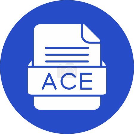 Téléchargez les illustrations : Format de fichier ACE icône, illustration vectorielle - en licence libre de droit