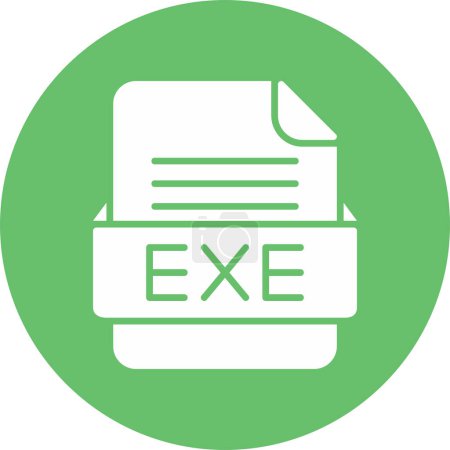 Téléchargez les illustrations : Format de fichier EXE icon, vector illustration - en licence libre de droit