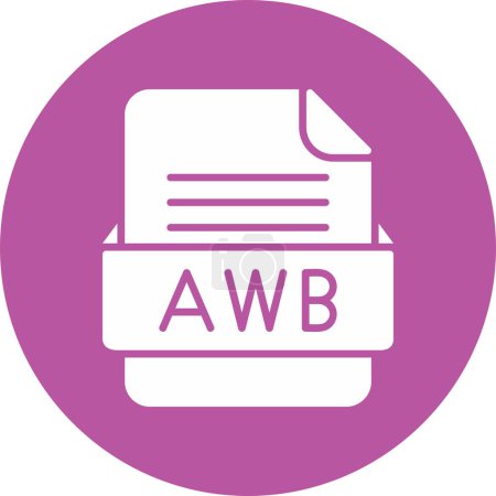 Téléchargez les illustrations : Format de fichier AWB icône, illustration vectorielle - en licence libre de droit
