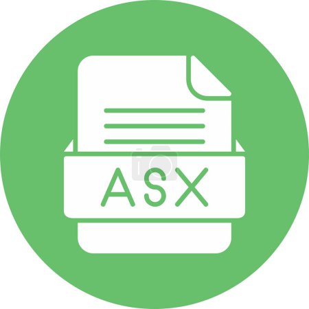 Illustration for File format ASX icon, vector illustration - Royalty Free Image