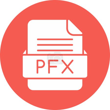 Téléchargez les illustrations : Format de fichier PFX icône, illustration vectorielle - en licence libre de droit