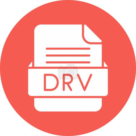 Illustration for File format DRV icon, vector illustration - Royalty Free Image