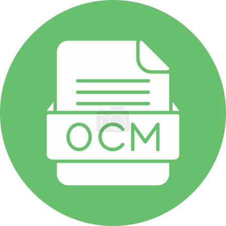 formato de archivo OCM icon, vector illustration