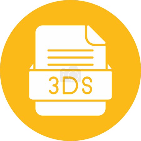 Illustration for File format 3DS icon, vector illustration - Royalty Free Image