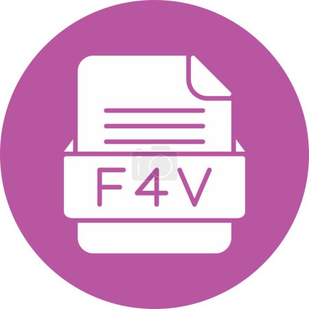 Illustration for File format F4V icon, vector illustration - Royalty Free Image