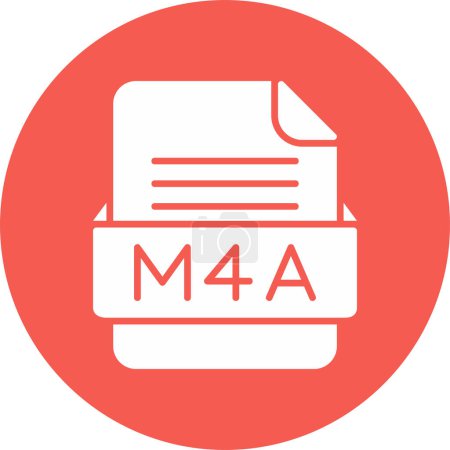 Illustration for File format M4A icon, vector illustration - Royalty Free Image