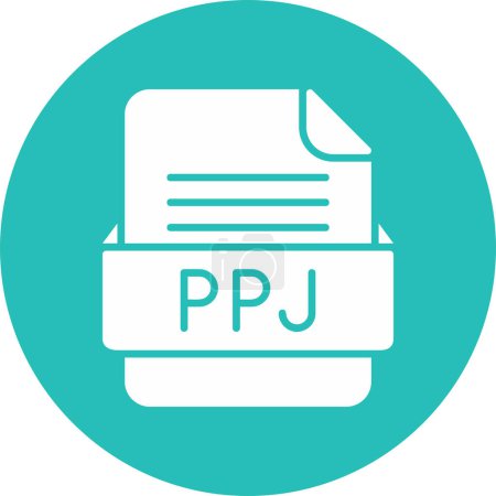 Illustration for File format PPJ icon, vector illustration - Royalty Free Image