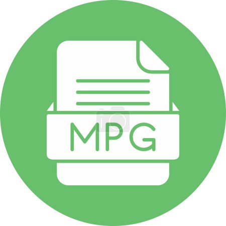 Téléchargez les illustrations : Format de fichier icône MPG, illustration vectorielle - en licence libre de droit