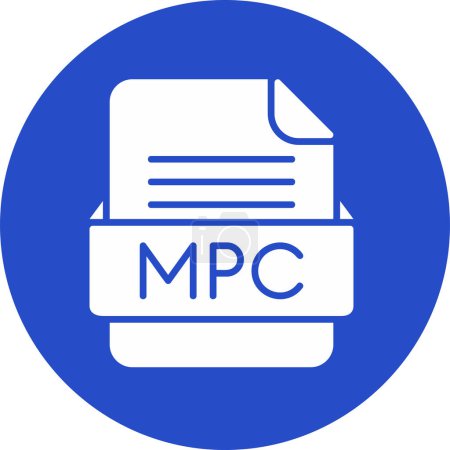 Illustration for File format MPC icon, vector illustration - Royalty Free Image
