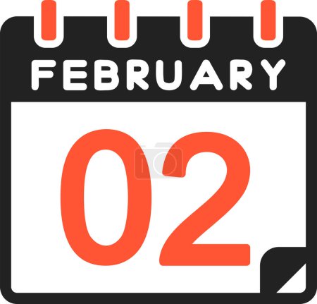 Illustration for 2 February icon, simple illustration design - Royalty Free Image