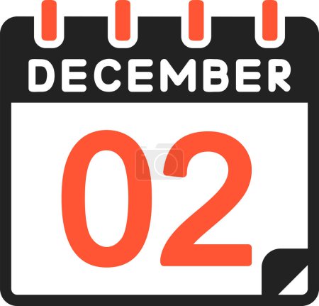 Illustration for 2 December icon, simple illustration design - Royalty Free Image