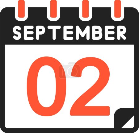 Ilustración de 2 icono de septiembre, diseño de ilustración simple - Imagen libre de derechos