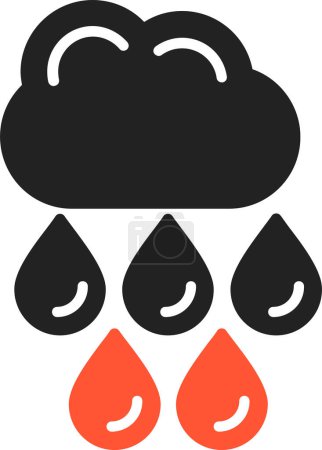 Ilustración de Icono de lluvia, diseño de ilustración simple - Imagen libre de derechos