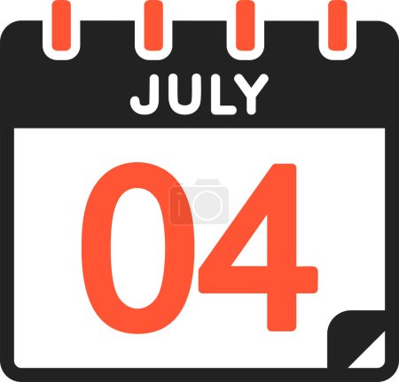 Ilustración de 4 icono de julio, diseño de ilustración simple - Imagen libre de derechos