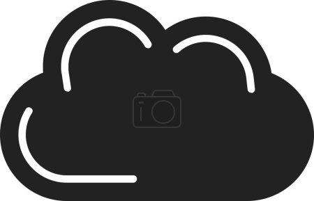 Illustration for Black Cloud icon, vector illustration - Royalty Free Image