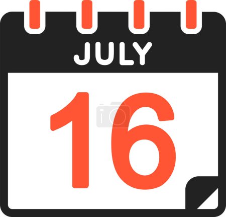 Ilustración de 16 Julio icono del calendario, ilustración vectorial - Imagen libre de derechos