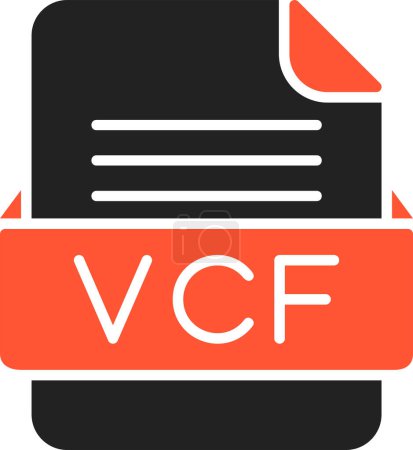 Téléchargez les illustrations : Icône de format VCF, illustration vectorielle - en licence libre de droit
