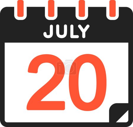 Ilustración de 20 Julio icono del calendario, ilustración vectorial - Imagen libre de derechos