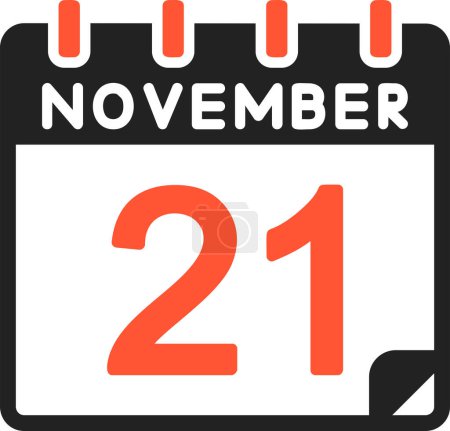 Ilustración de 21 icono de noviembre, ilustración vectorial - Imagen libre de derechos