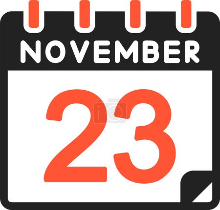 Ilustración de 23 icono de noviembre, ilustración vectorial - Imagen libre de derechos